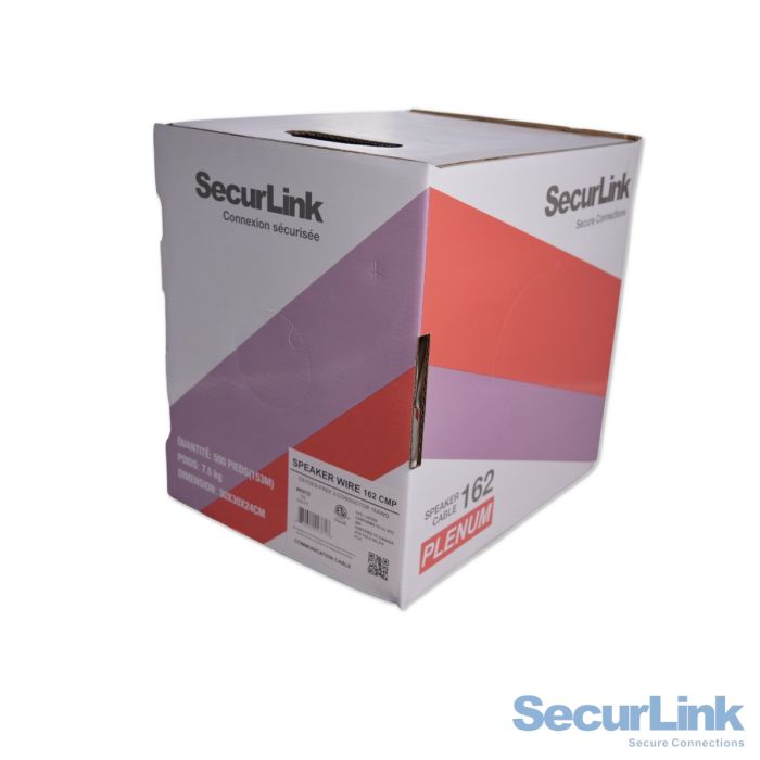 SECURLINK SPEAKER CABLE 16AWG 2 WIRE PLENUM FT6 500FT CBL-SPK-P162W SECURLINK SPEAKER CABLE 16AWG 2 WIRE PLENUM FT6 500FT CBL-SPK-P162W